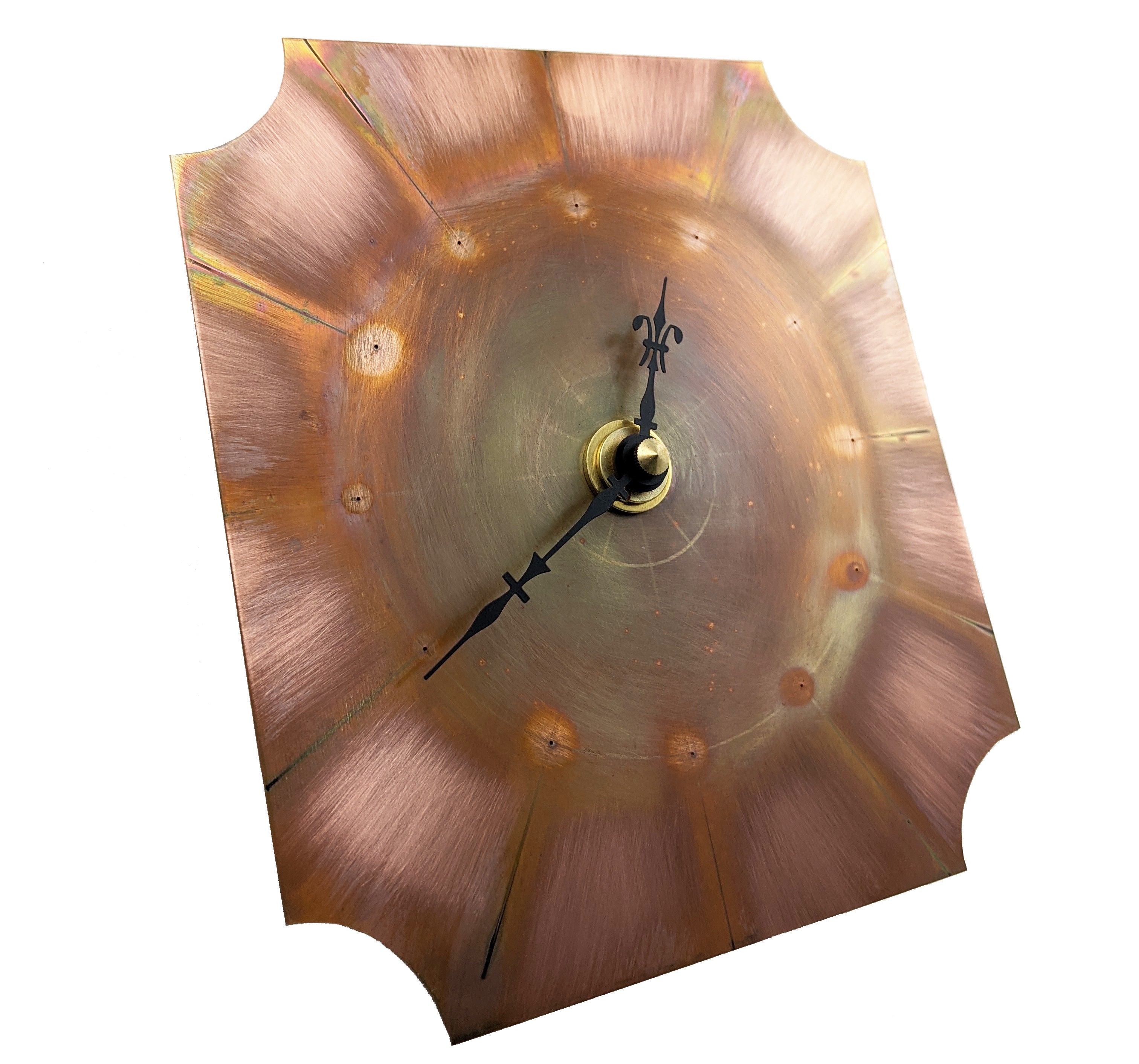 Small Copper Wall Clock, Vintage Art Deco Style Wall Art