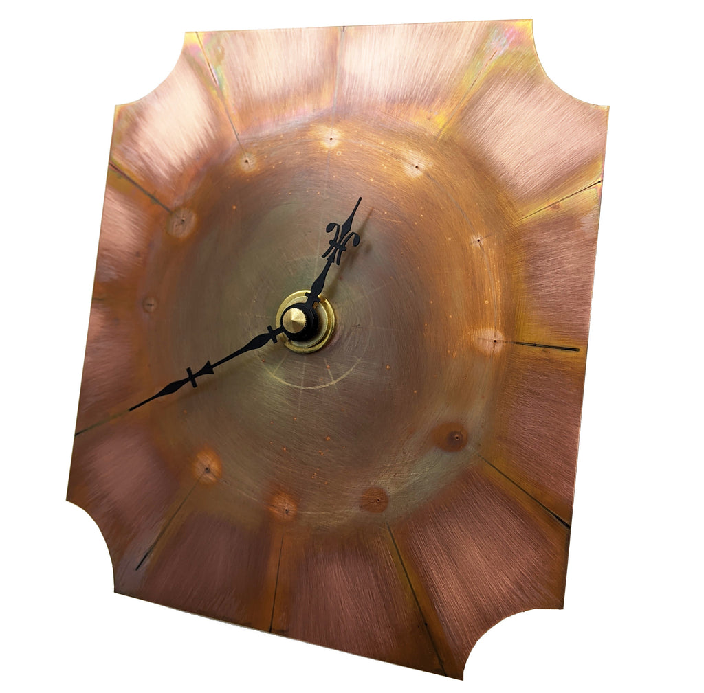 Small Copper Wall Clock, Vintage Art Deco Style Wall Art