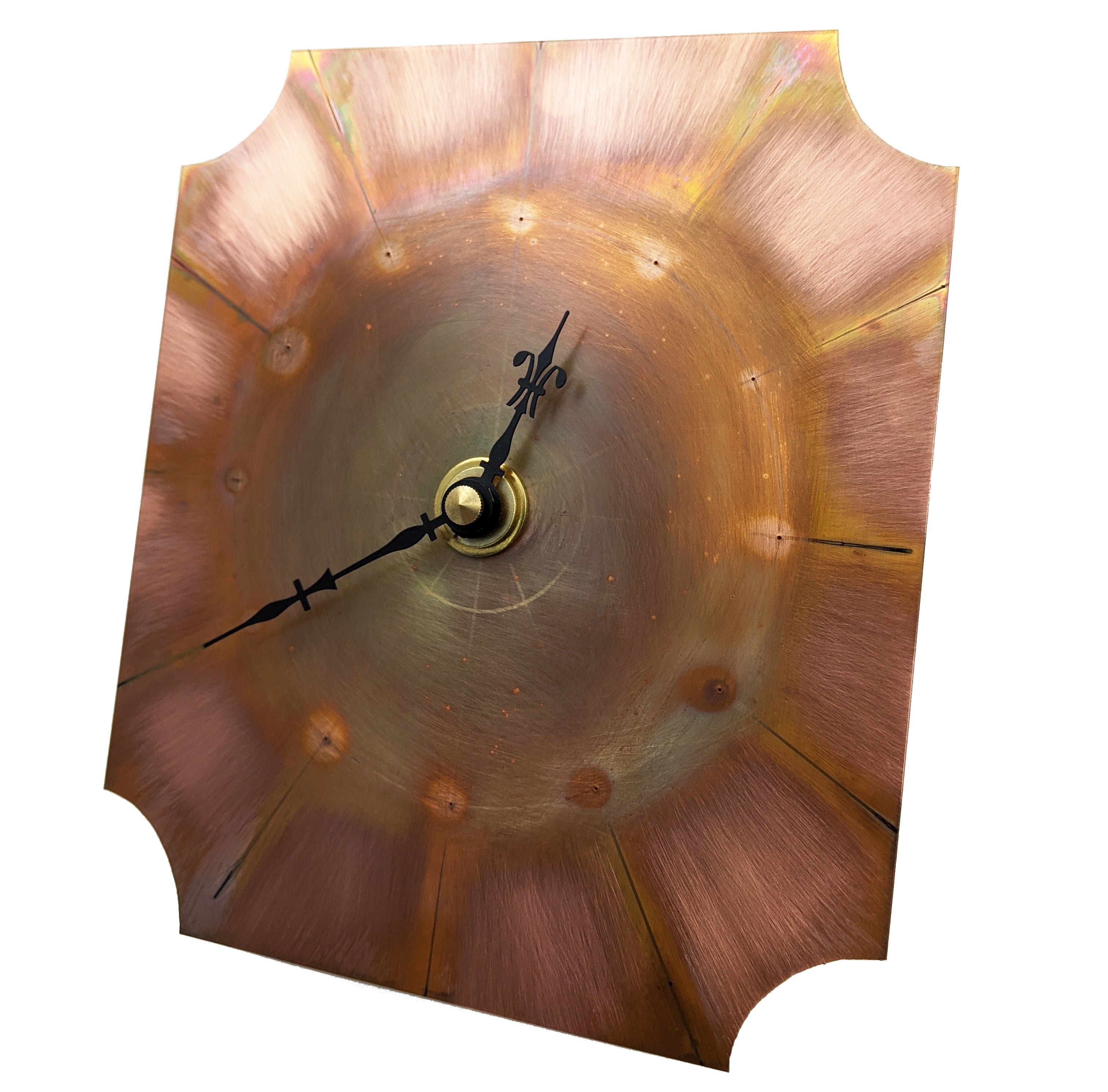 Small Copper Wall Clock, Vintage Art Deco Style Wall Art