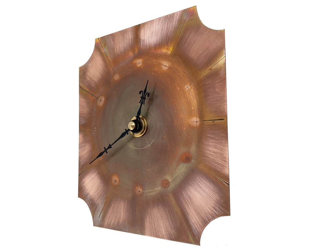 Small Copper Wall Clock, Vintage Art Deco Style Wall Art