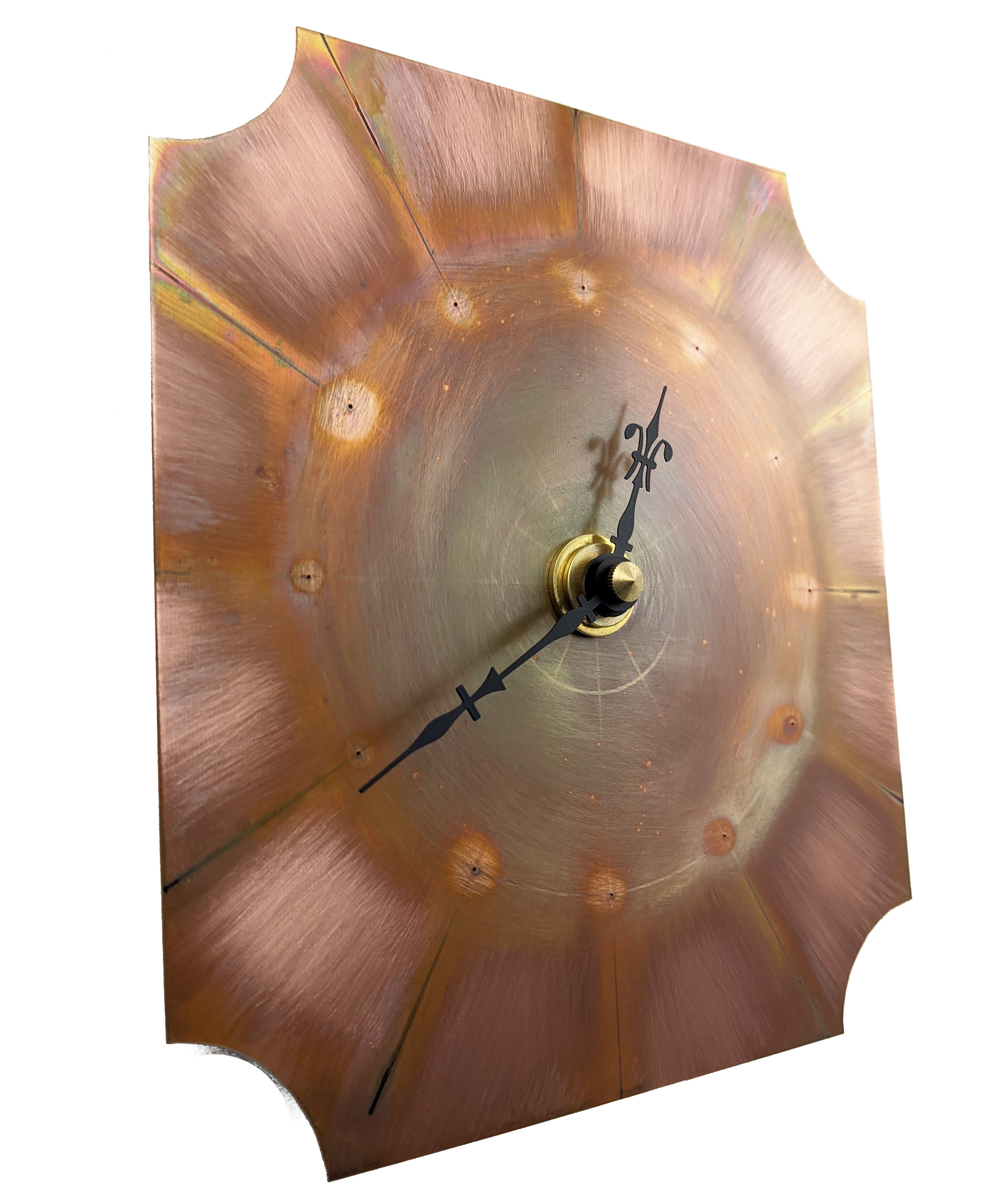 Small Copper Wall Clock, Vintage Art Deco Style Wall Art