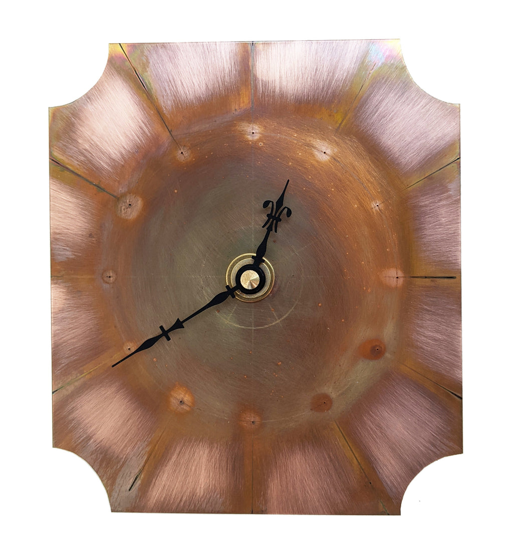 Small Copper Wall Clock, Vintage Art Deco Style Wall Art