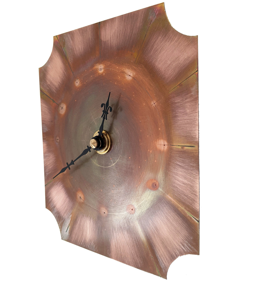 Small Copper Wall Clock, Vintage Art Deco Style Wall Art