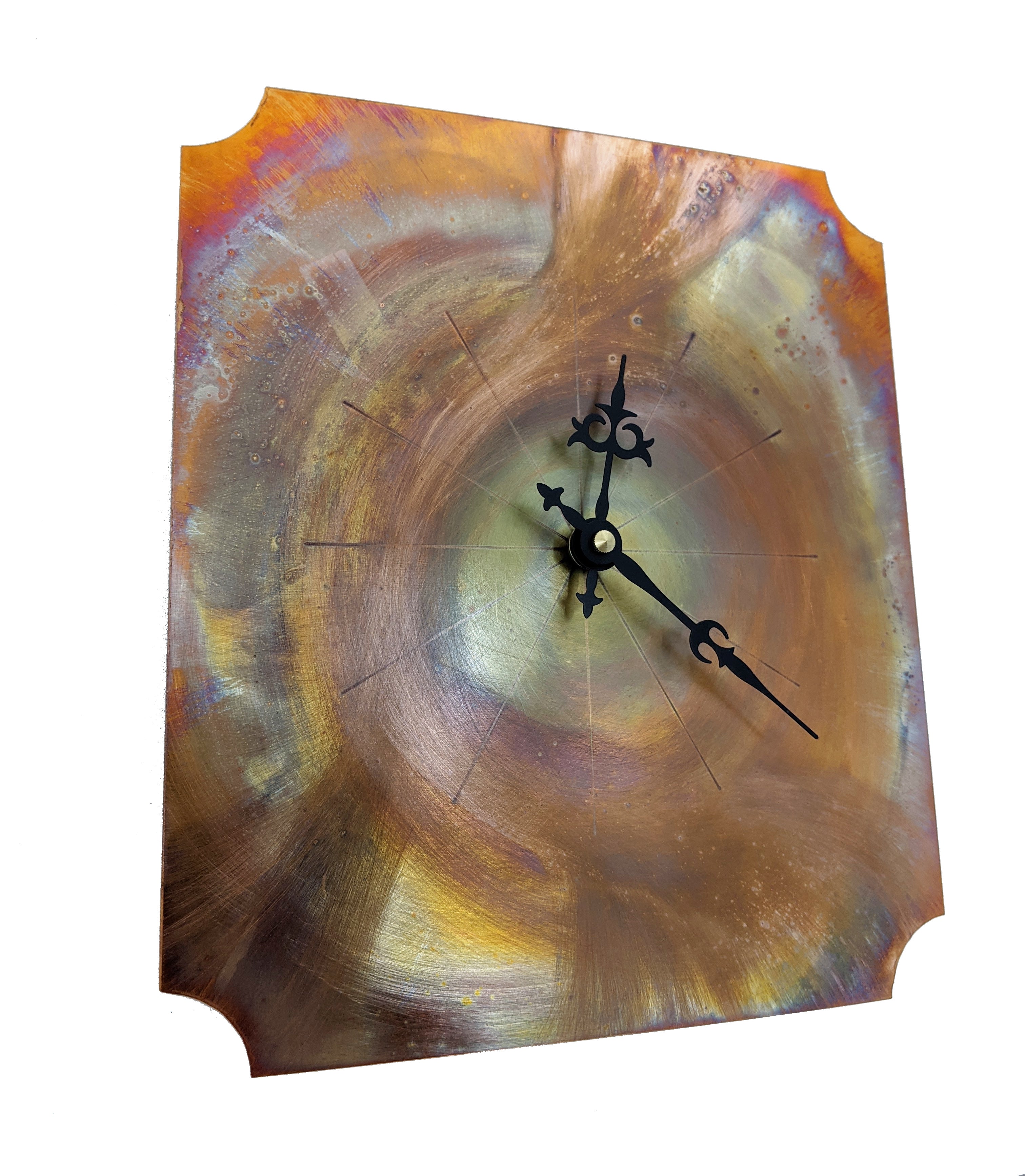 Celestial Wall Clock, Iridescent Rose Gold Wall Art