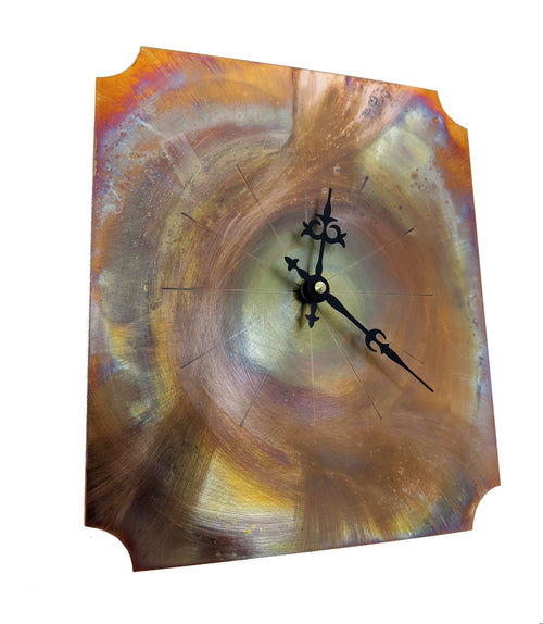 Celestial Wall Clock, Iridescent Rose Gold Wall Art