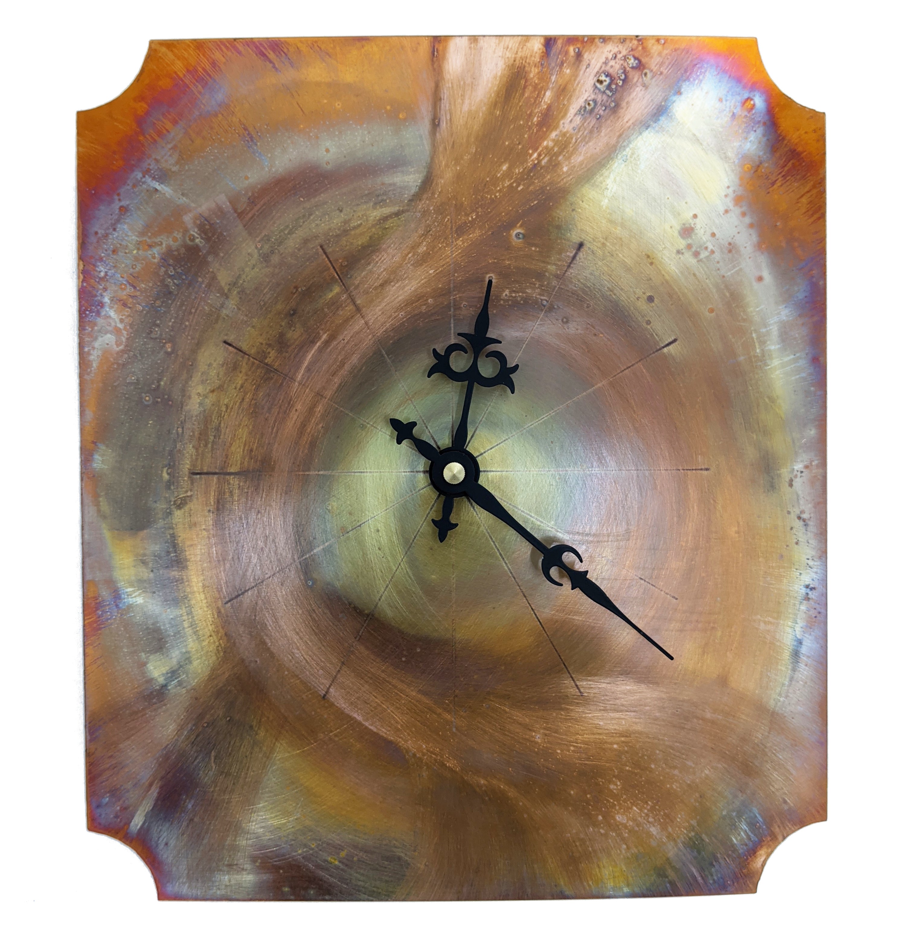 Celestial Wall Clock, Iridescent Rose Gold Wall Art