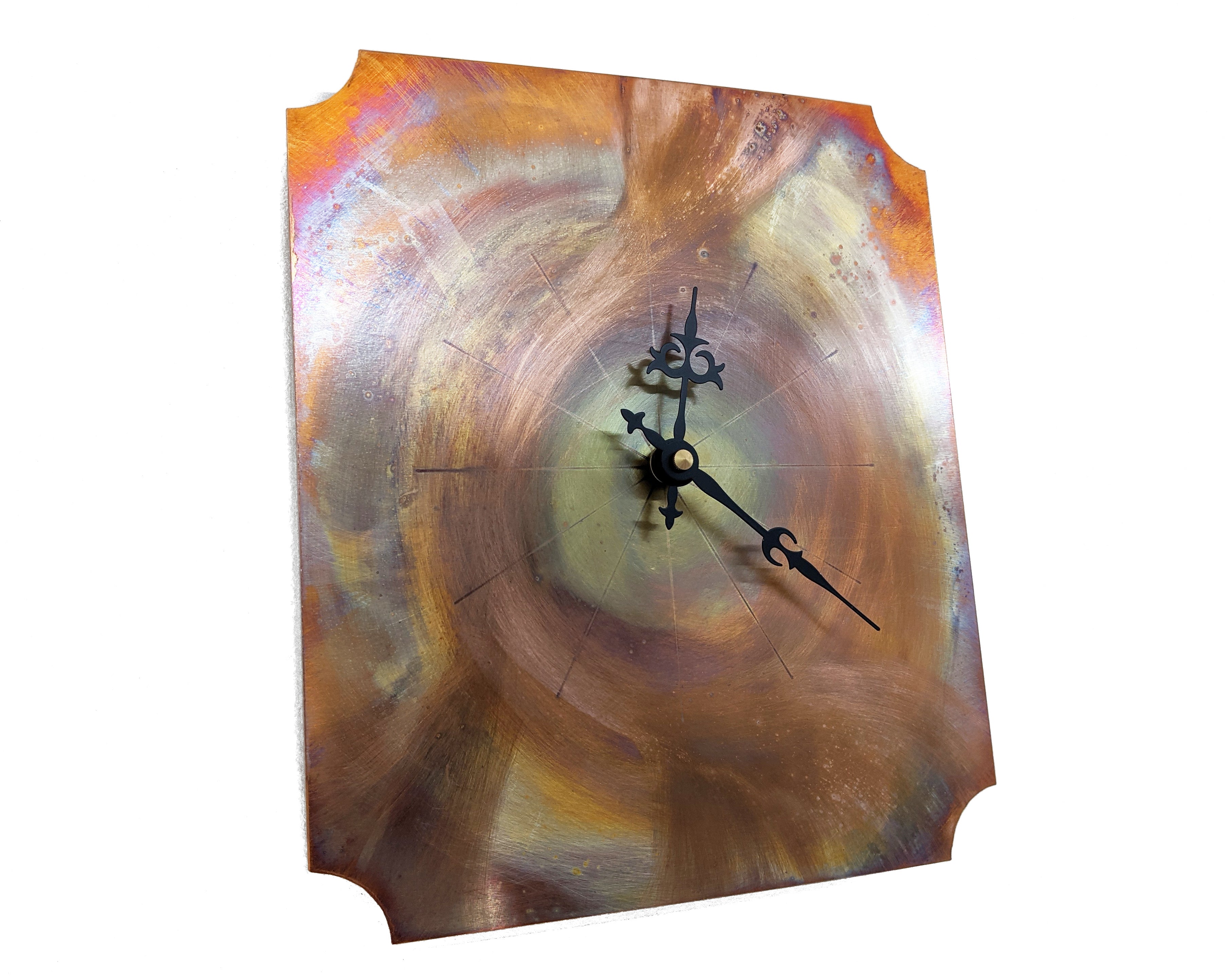 Celestial Wall Clock, Iridescent Rose Gold Wall Art
