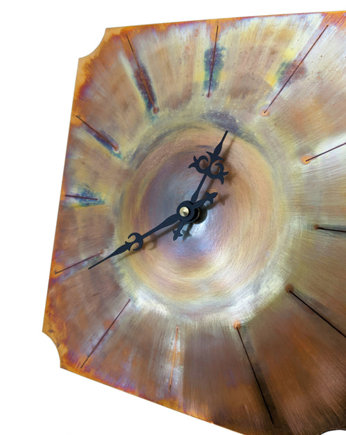 Copper Wall Clock, Art Deco Style, Autumnal Wall Art