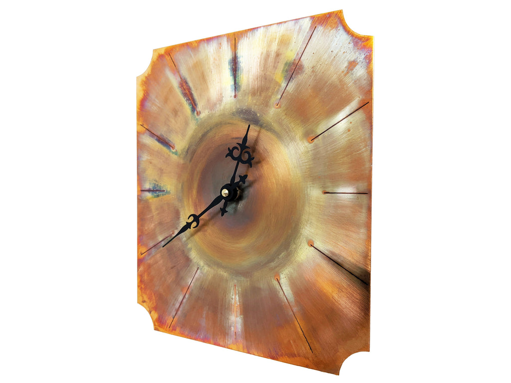 Copper Wall Clock, Art Deco Style, Autumnal Wall Art
