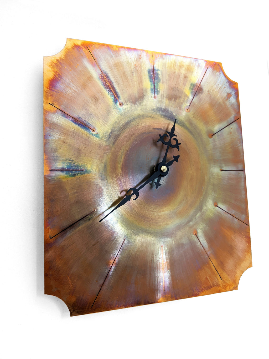 Copper Wall Clock, Art Deco Style, Autumnal Wall Art